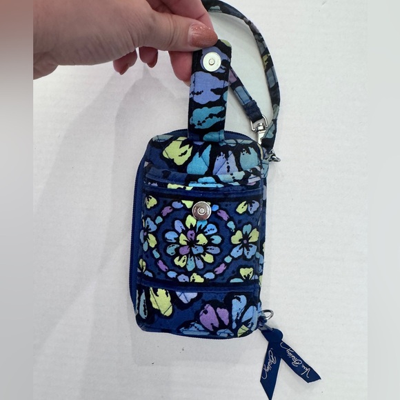 Vera Bradley Carry It All Wristlet Wallet Indigo Pop Retired Print Navy Floral - Picture 3 of 5